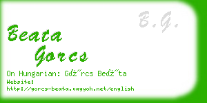 beata gorcs business card